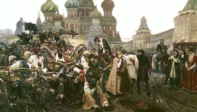 Исторический жанр. В.И. Суриков. Утро стрелецкой казни. 1881. Третьяковская галерея.
